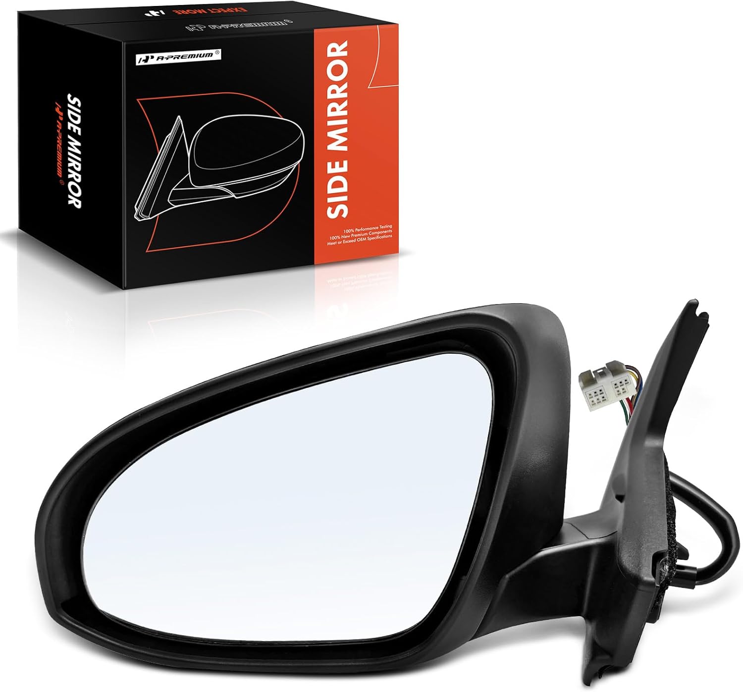 A-Premium Driver Side Power Door Mirror - Compatible with Toyota Prius C 2012-2019 - Heated Manual Folding Black Outside Rear View Mirror w/Turn Signal - Replace# 8794052E00