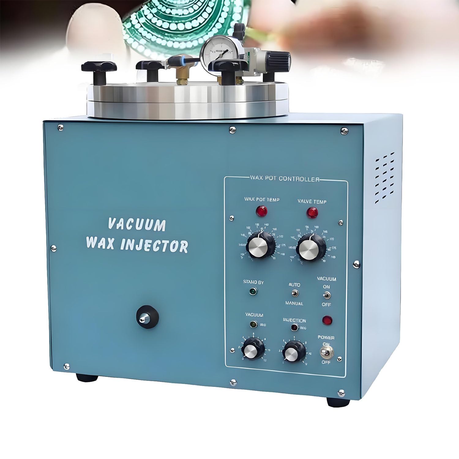 AiODiO 510W Vacuum Wax Injector, Adjustable Pressure Wax Molding Machine ，3kg Large Capacity ， Adjustable 55-85℃ Temperature，for Wax Injection and Vacuum Investing