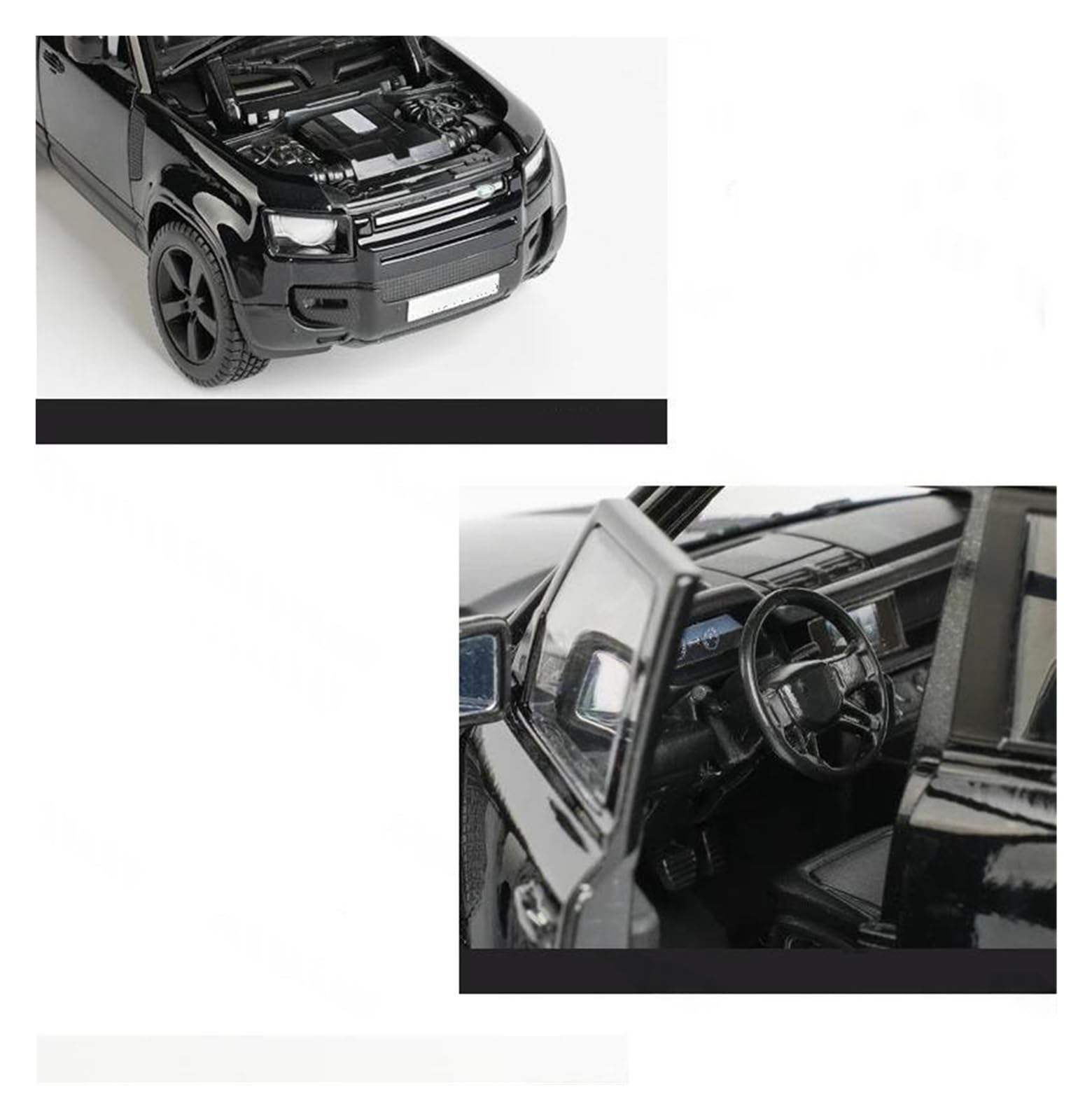 Modellino Diecast Modellismo da Collezione Auto 1:24 Per Land Rover Per Defender 110 2022 Modellino Da Collezione In Metallo Pressofuso(Nero)