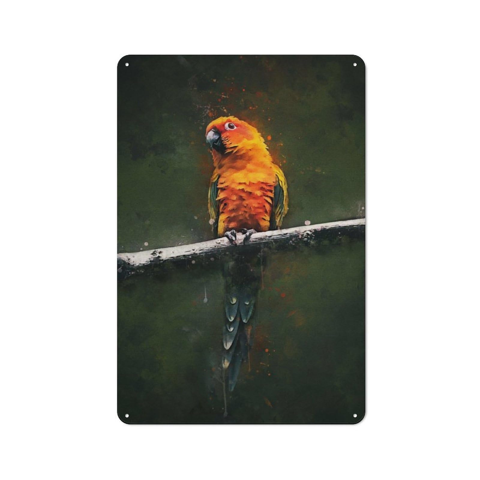 Junmoney Beautiful Parrot Vintage Metal Plaque 30X20cm For Living Room Or Hallway, A Christmas Gift For People Styling Living Room And Hallway