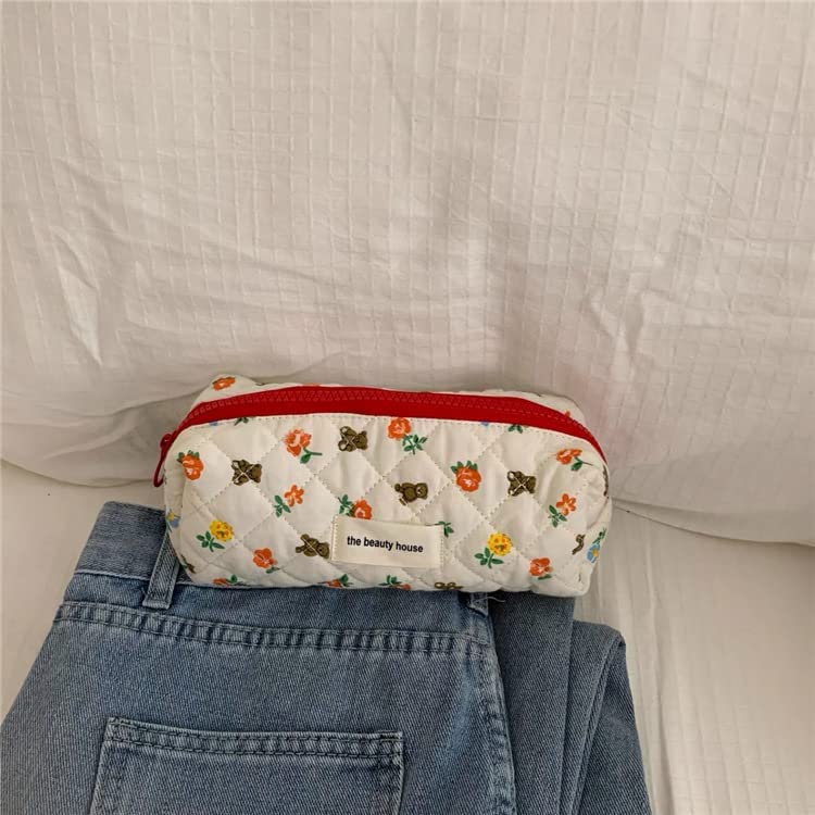 Miniatura 5 de Bolsa de maquillaje Kawaii bonita bolsa de cosméticos de felpa japonesa estética peluda bolsa de aseo peludo patrón de oso de hadas organizador de