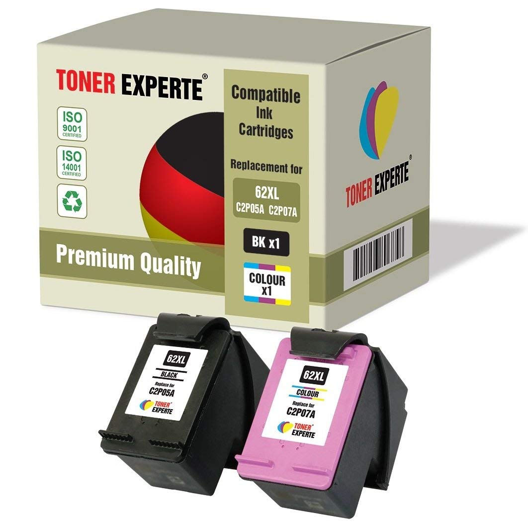 TONER EXPERTE® Sostituzione per HP 62 62XL 2 Cartucce d'inchiostro compatibili con HP Envy 5540 5600 5640 5642 5643 5644 5646 5660 5665 7600 7640 7645 Officejet 5740 5742 5744 5745 5746 8040 8045
