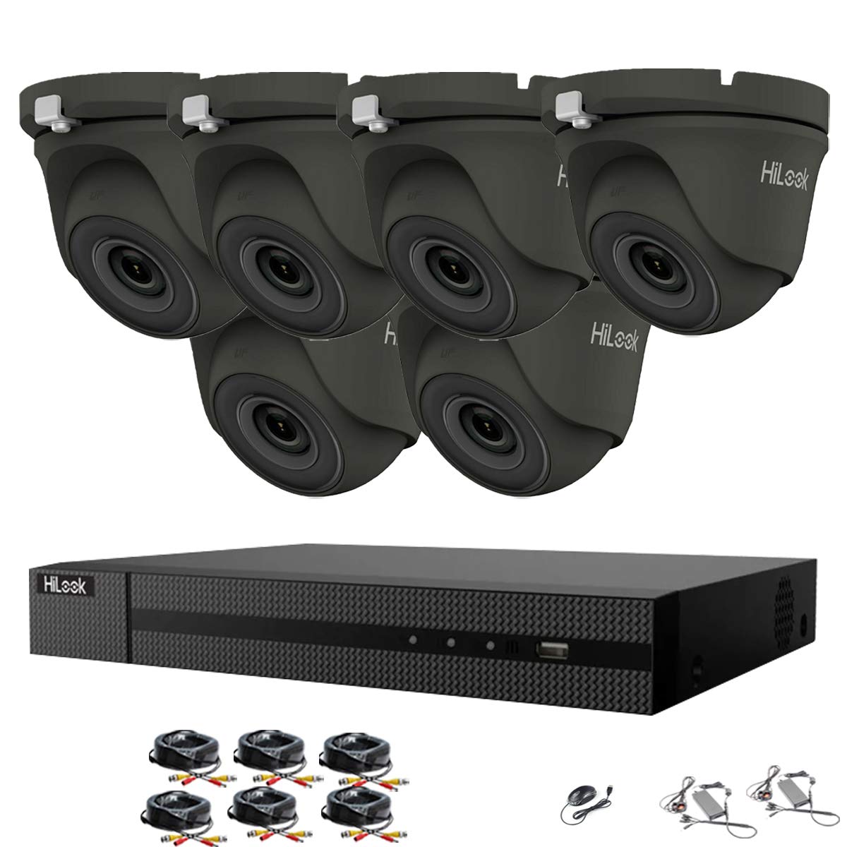 HILOOK HIKVISION 8CH CCTV Camera Systems 6X5MP HD Indoor/Outdoor White Dome Cameras H.265+Smart DVR Recorder pre installed Hard Drive Home Security Camera Systems Surveillance CCTV Kits (3TB HDD)