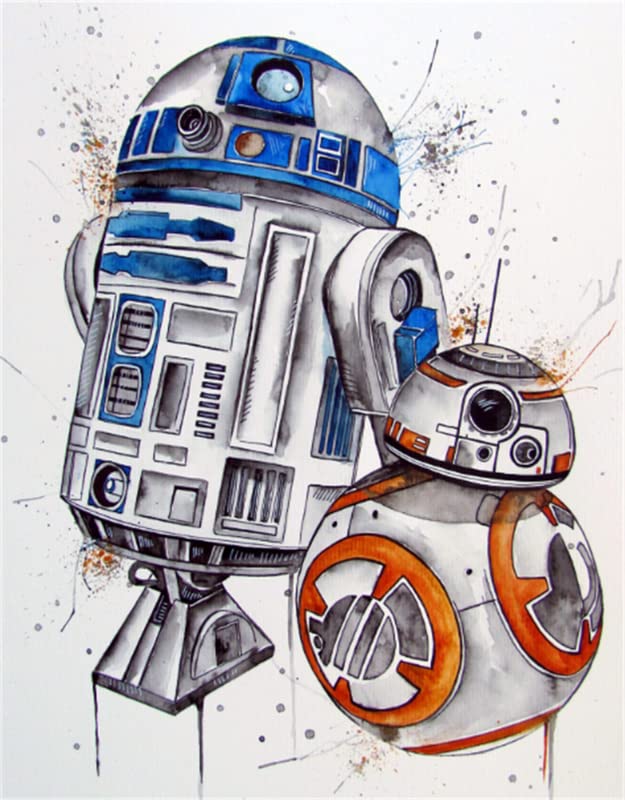 Grenric 5D DIY Star Anime Wars Diamond Painting Kits, Adult and Children Cross Stitch Full Drill Crystal Rhinestone Embroidery Pictures Arts Craft for Home Wall Decor，12X16 Inch