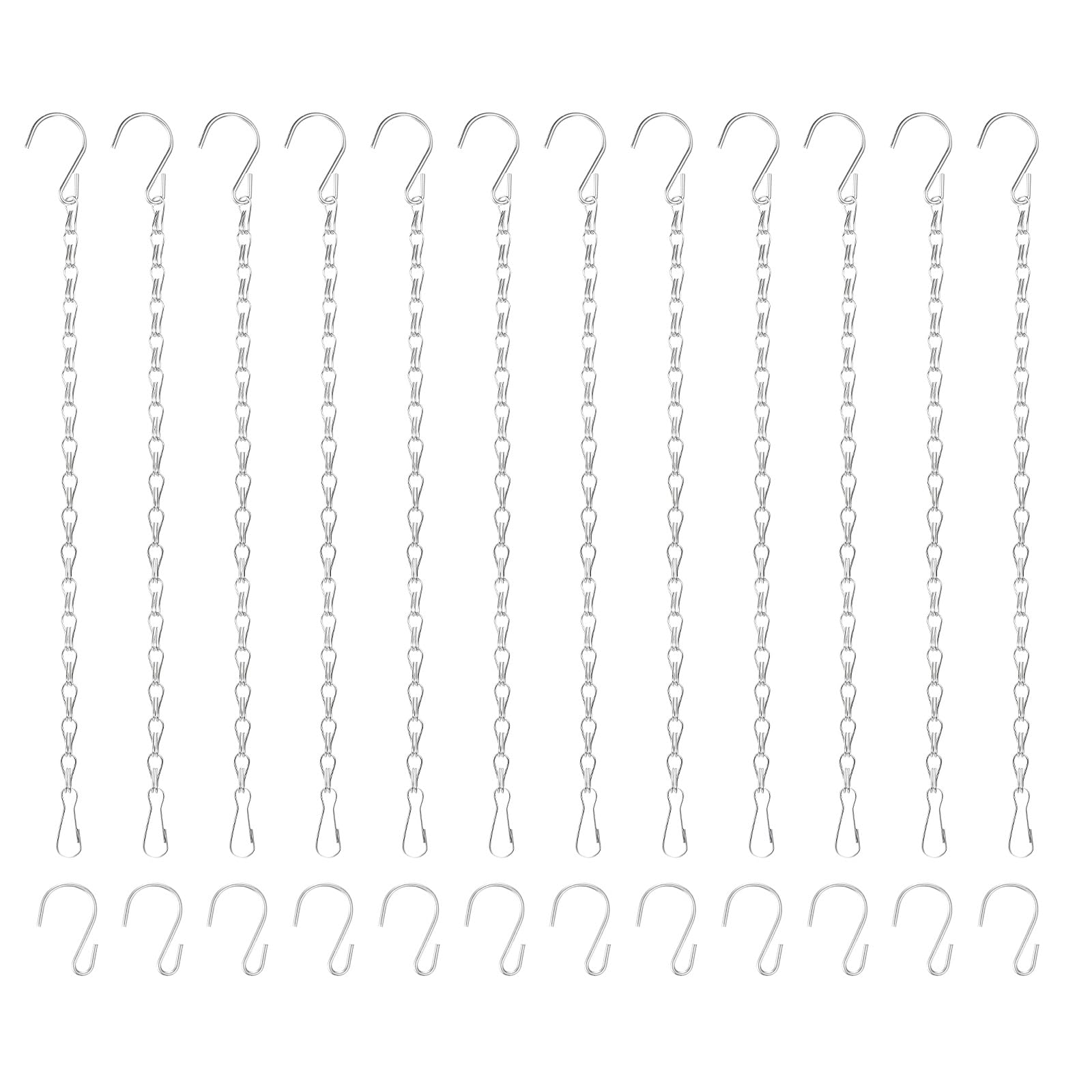M METERXITY 12-Pack Chain for Hanging Plants 33cm/13in Iron Silver