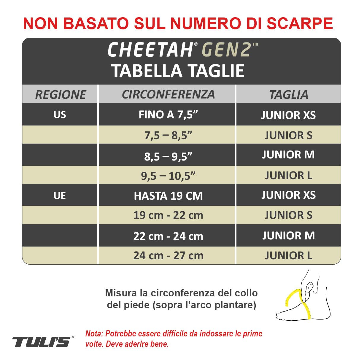 Tuli's Cheetah Gen2 – Cavigliera Sportiva con Talloniera – Tutore per Malattia di Sever e Sperone Calcaneare – Cavigliera a Compressione e Supporto Caviglia, Medio (Junior)