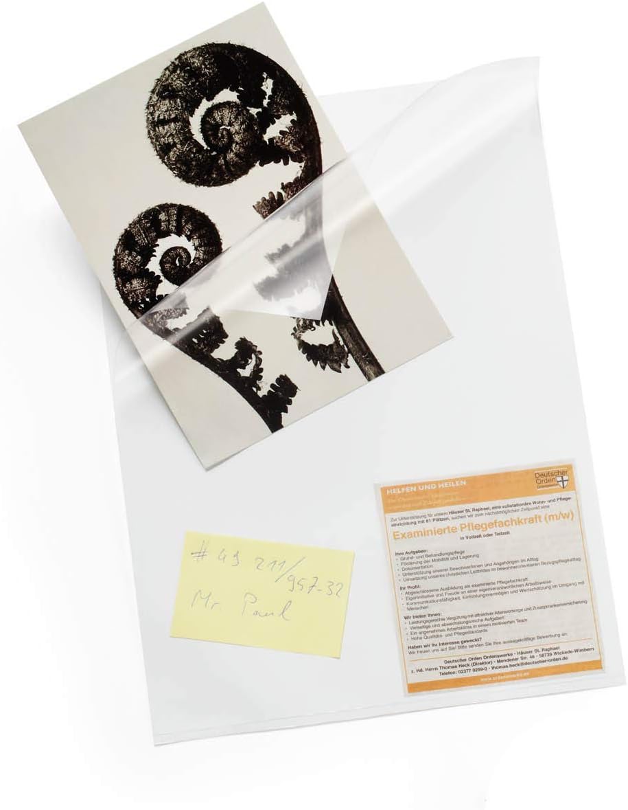DURABLE Faxhüllen Faxhülle 212x316mm ws 2St TRANSPARENTES DECKBLATT