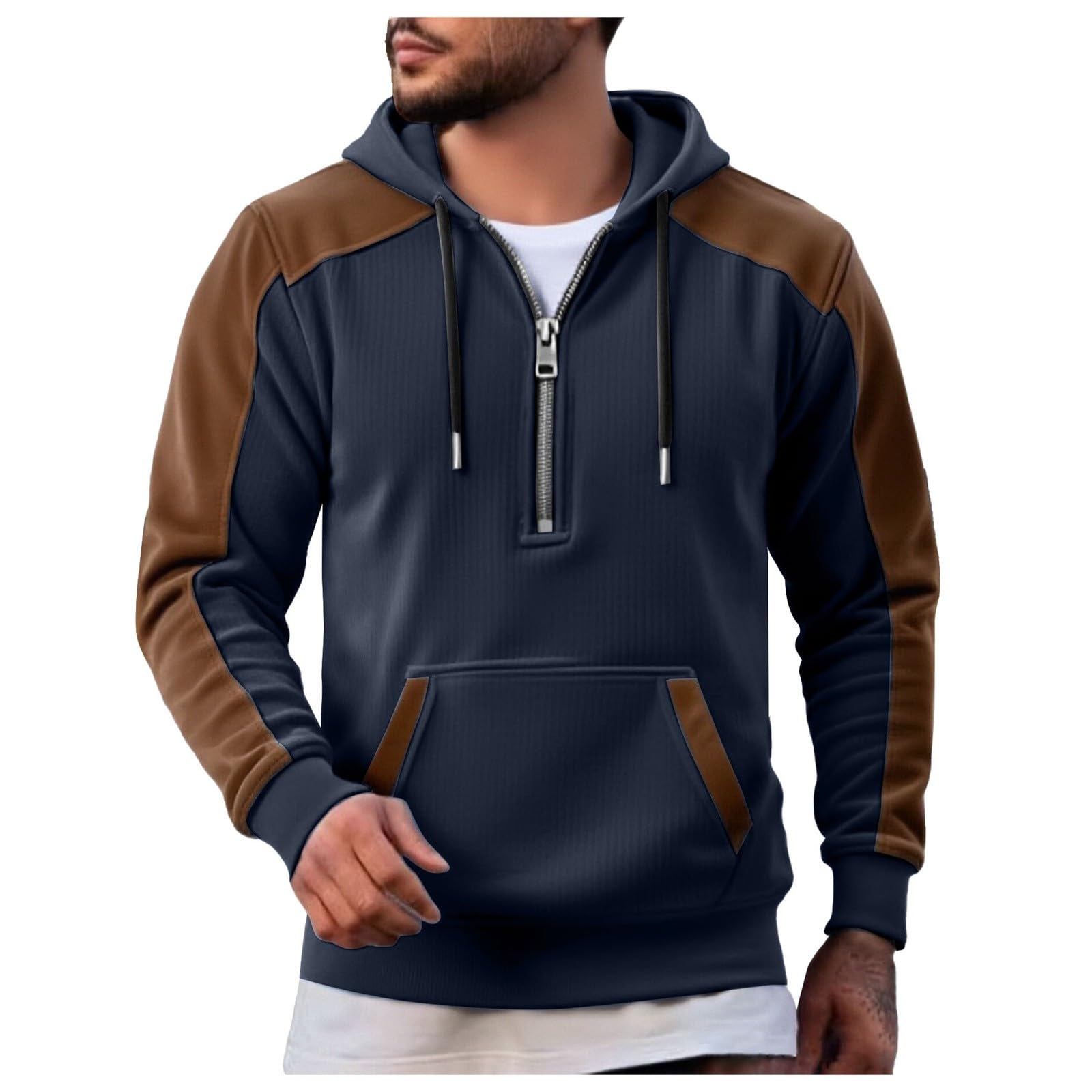 Chaquetas Hombre Sudadera con Capucha De Manga Larga para Otoño/Invierno, Exteriores, Camisa Sudaderas (Navy, XL) Ropa Verano Cortavientos Pijama Parejas Jersey Corta Camiseta Ciclismo