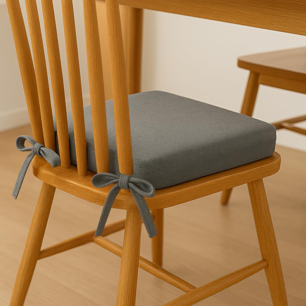 Chilly Pilley Cojín para Silla con Funda Extraíble y Cremallera - Juego de 4 Cojines para Asiento de Jardín (45x45x5, Negro)