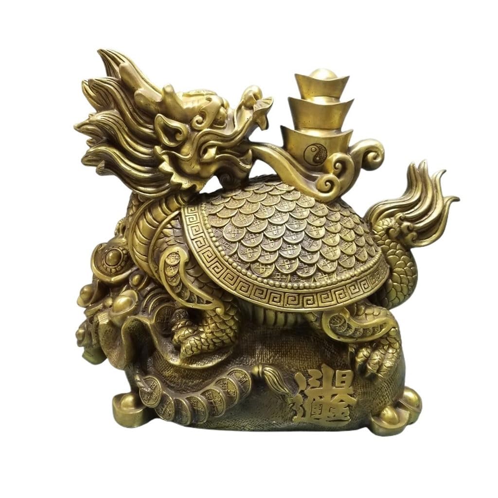 CHICKEN Bronze Living Room Ornaments Home Office Decorations Wealth Feng Shui Brass Dragon Turtle Cash Register Ornaments to Attract Wealth