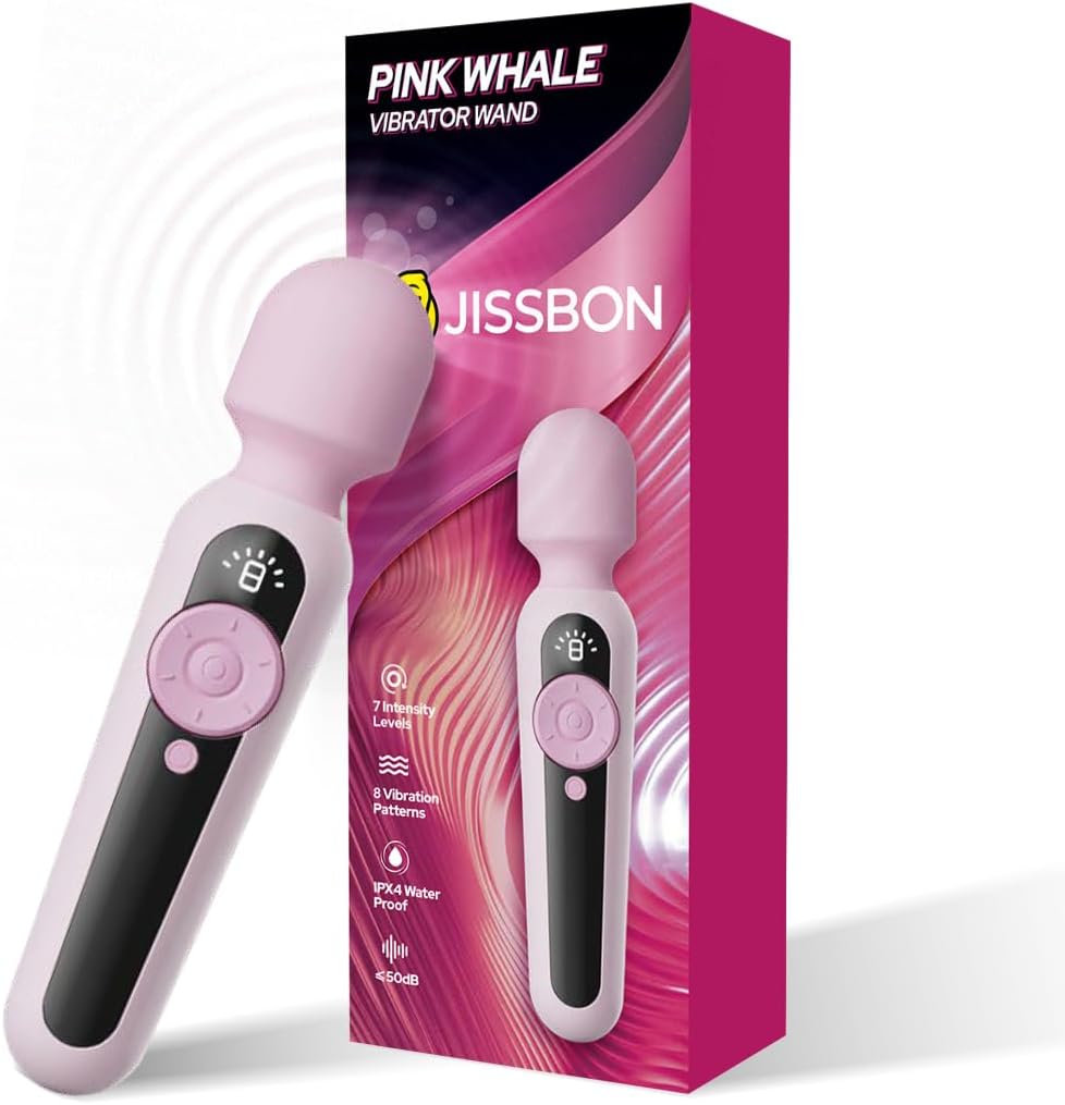 Huge Vibrator Magic Wand Massager LCD Display Pink Whale Waterproof Clitoral Stimulator Vibrators for Women with 56 Pleasure Modes Female Wand Vibrator Adult Sex Toys