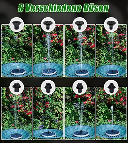 Solar Springbrunnen SZMP 4W mit 4000mAh Batterie für Teich und Garten