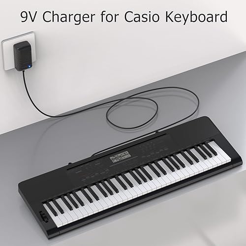 Miniatura 6 de Cable de alimentación de 9V 1A AC/DC para teclado Casio AD-5 AD-5MU AD-5MR WK-110 WK-200 LK-43 LK-100 LK-220 CTK-496 CTK-573 CTK-700 CTK-710 CTK-720