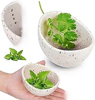 NYXTOB Handmade Ceramic Herb Stripper Bowl - 4 Hole Sizes for Easy Leaf Removal from Kale, Herbs & Greens (White)