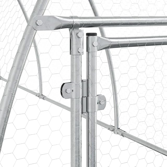 Foto 6 de 8 de vidaXL Conejera Acero galvanizado Plateado 105x300x120 cm