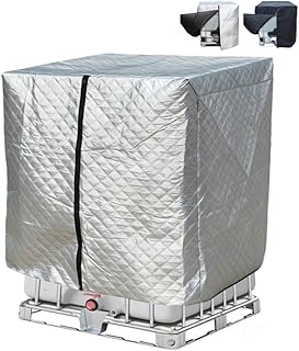 IBCトートカバー 厚手サーマルコットン製 275ガロン水タンクカバー強化断熱・日除け・耐候性 屋外保管用(Silver)