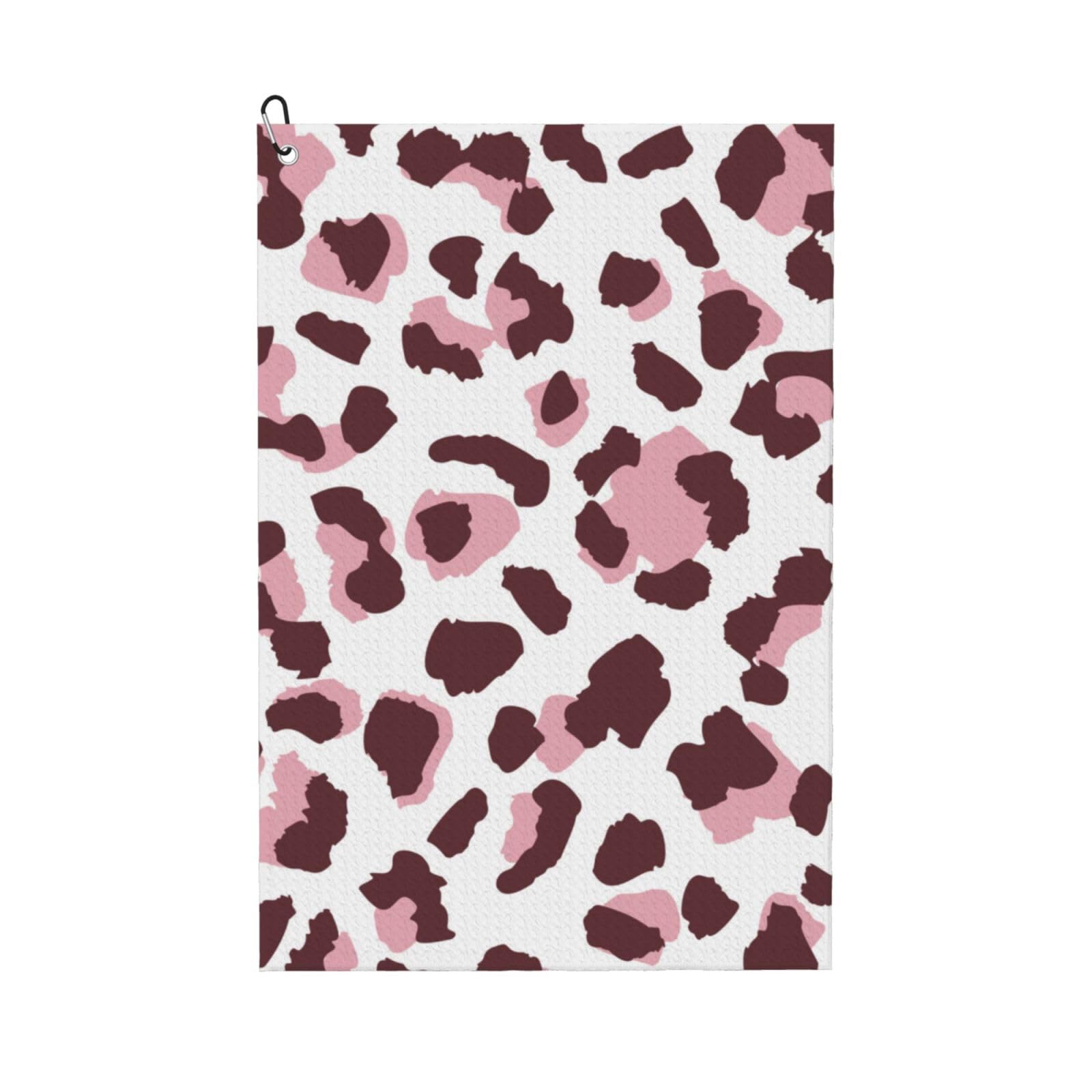 Hnnkloy Leopard Print Seamless Pink Animals African, 16x24 in Portable Waffle Golf Towels with Carabiner Clip for Golf Bag