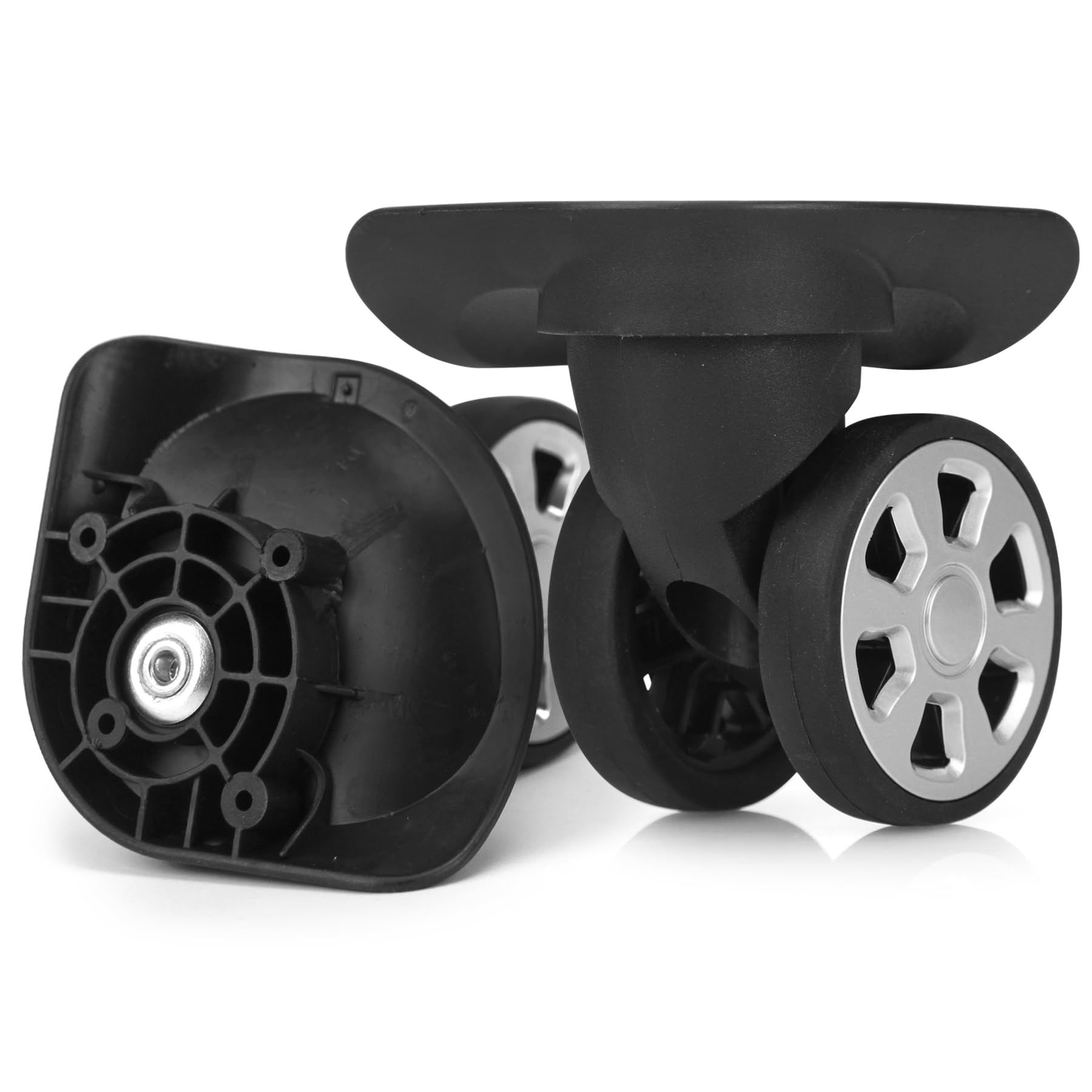 Brezento 1 Pair Suitcase Wheels Replacement Luggage Replacement Wheels Spare Luggage Castors with 4 Screw Holes(BR045)