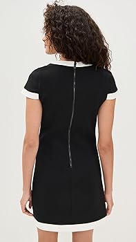 alice + olivia Women's Coley Button Mini Shift Dress, Black
