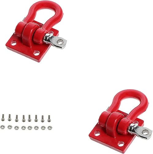 Gancho de remolque de escalada de metal rojo con hebilla para camión de oruga a escala 1/10, D90 SCX-10, coche de escalada, accesorio de coche a