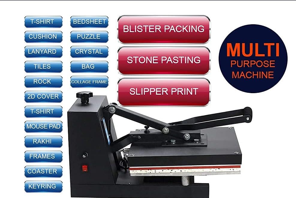 Image of Good Luck Printing Solutions Heat Press Machine 15x15 | Heavy Duty | Multifunctional Use | DTF Printing |Sublimation Printing | Vinyl Printing | Screen Printing | Fusing Machine