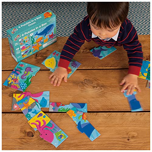 Galt, 4 Puzzles in a Box - Ocean, Jigsaw Puzzles for Kids 4,6,8 and 12 piece puzzles, Ages 18 months Plus - Image 3