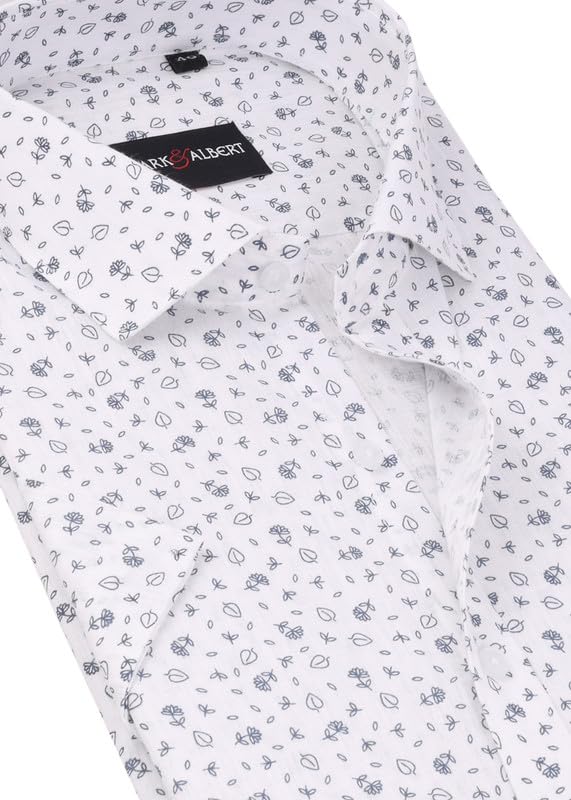 Image of Mark & Albert Men's Half Sleeve Cotton Linen Shirt Blue