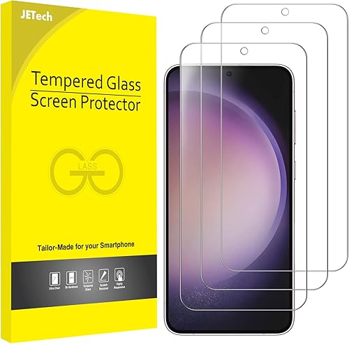 JETech Protector de pantalla para Samsung Galaxy S23+  S23 Plus 5G de 6.6 pulgadas, película de vidrio templado, compatible con identificación de
