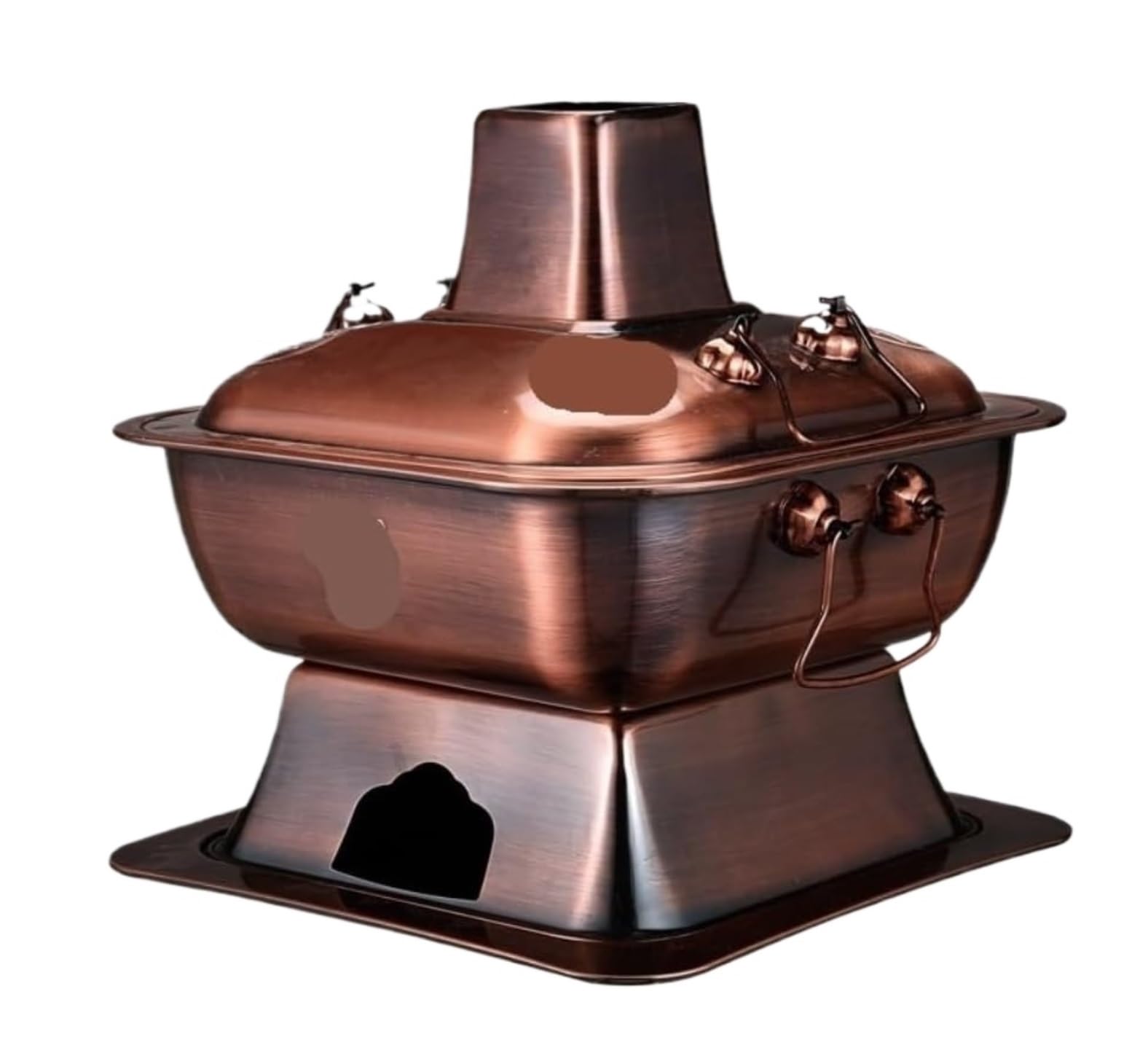 NGDFGR Hotpot Hot Pot Stainless Steel Hot Pot Household Old-Fashioned Hot Pot Shabu-Shabu Pot Chinese Copper Hot Pot Shabu Shabu Hot Pot,Brass-34cm