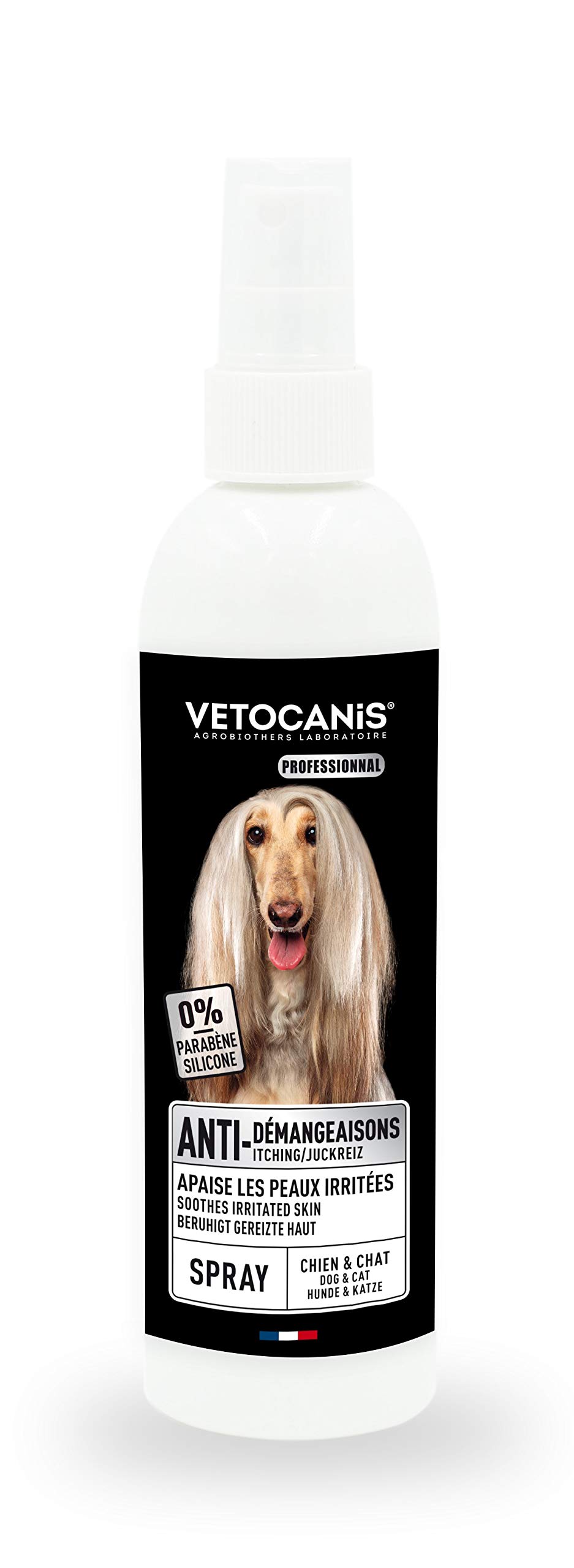 Vetocanis - Spray Anti Démangeaisons pour Chien - Apaise les peaux irritées - Spray à l'Aloé Vera, aux extraits de Mauve et d'Avoine - Sans Parabène ni Silicone - 250 ml