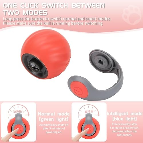 Miniatura 2 de Speed Moving Tail 2.0 3.0 - Pelota interactiva de juguete para gatos aburridos en interiores, juguete en movimiento, bola inteligente, recargable,