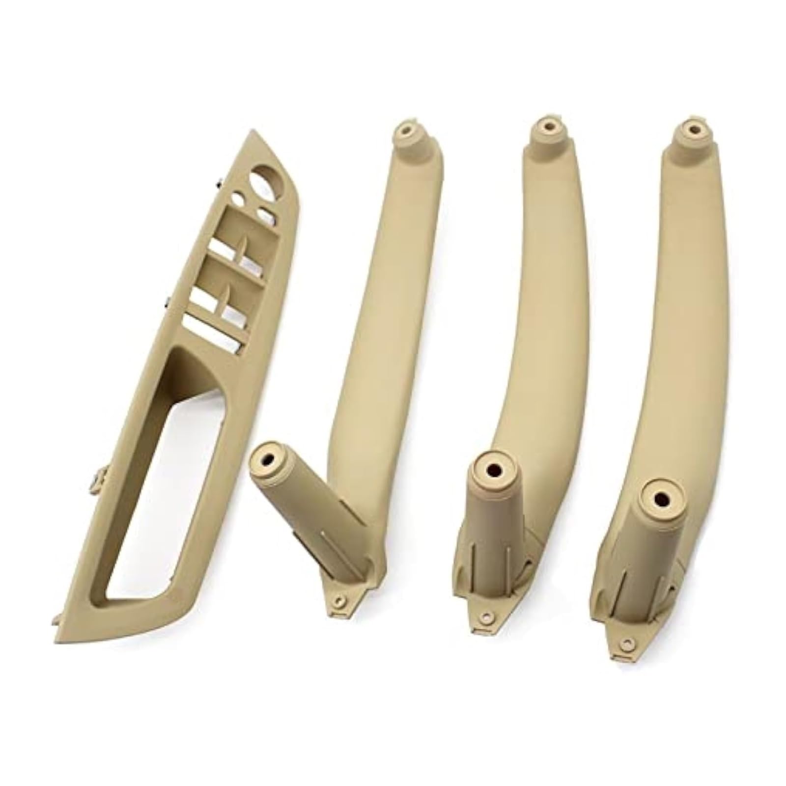 FANGZIQQ for X5 X6 E70 E71 E72 2007-2013 LHD RHD Car Interior Door Pull Handle Inner Armrest Panel Cover Car Inner Door Handle(Lhd Beige Set)