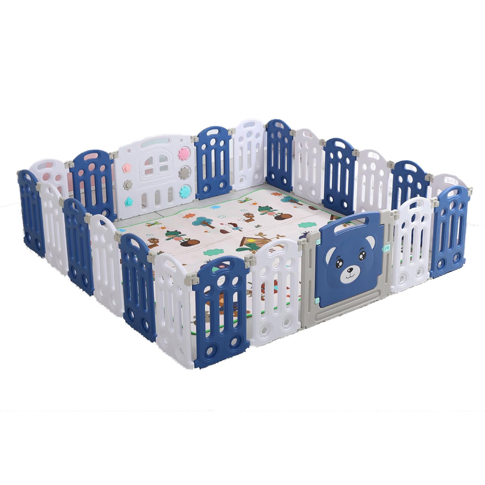 Magic ZC Box Bambini, Recinto per Bambini, Box Neonato con Materassino Grande Pieghevole Interni ed Esterni, Centro Attività Infantile Parco Giochi per Bambino con Schiuma Anticollisione (20+2)