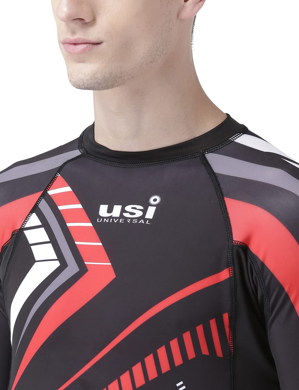 USI Universal Rash Guard for Gym, 411RRB Razor Rashguard for Running, Cycling, Swimming, Cricket, Basketball | Rashguard Swimming Costume for Men | Rash Guard for Men (Small, Black) 3