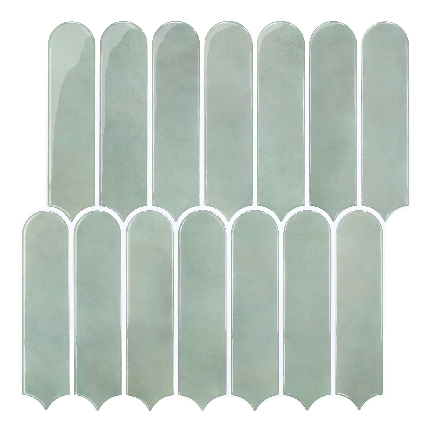 Commomy Upgrade Dickere Klebefliesen Küche Bad 3D Fliesenaufkleber Grün