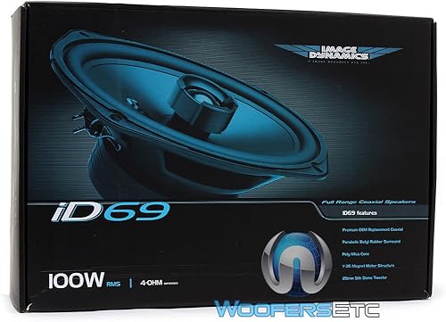 Miniatura 5 de Image Dynamics ID69 100W RMS 6x9" Sistema coaxial de rango completo con tweeter de seda de 1" (25 mm) - Par
