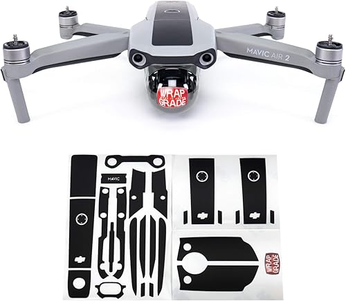 Wrapgrade Skin compatible con DJI Mavic Air 2  Color de acento B (negro sigiloso)