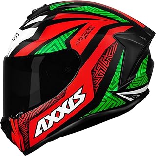 Capacete Axxis Draken Tracer Preto Verm Verde Fosc - S/p (55/56)