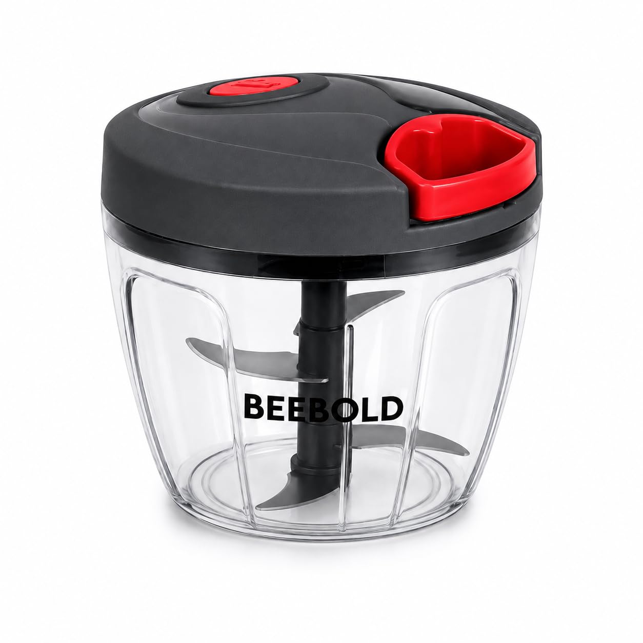 mini vegetable chopper manual food chopper 500 ml with 3 stainless steel blades, multipurpose pull cord onion and garlic cutter, fruit & vegetable cutter, bpa free kitchen tool