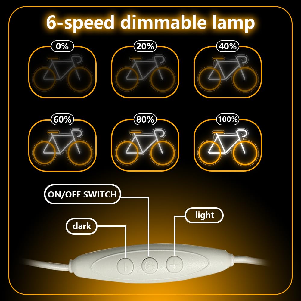 Bikes Neon Light Sign,Cycle LED lights for Wall Art Decor,Sport LED lights for Bedroom Home Bar Club Party Man Cave,Mountain Bike Dimmable Neon Sign Gift for Boys Teen Men USB Powered(16.7"*10.2") - Image 3