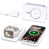 Magnetic Wireless Charger for iPhone: 3 in 1 Travel Charging Station for Apple Devices for iPhone 17 Air 16 15 14 13 12 Pro Max Plus - Foldable Charging Pad for Apple Watch Series & Airpods 4 3 2 Pro