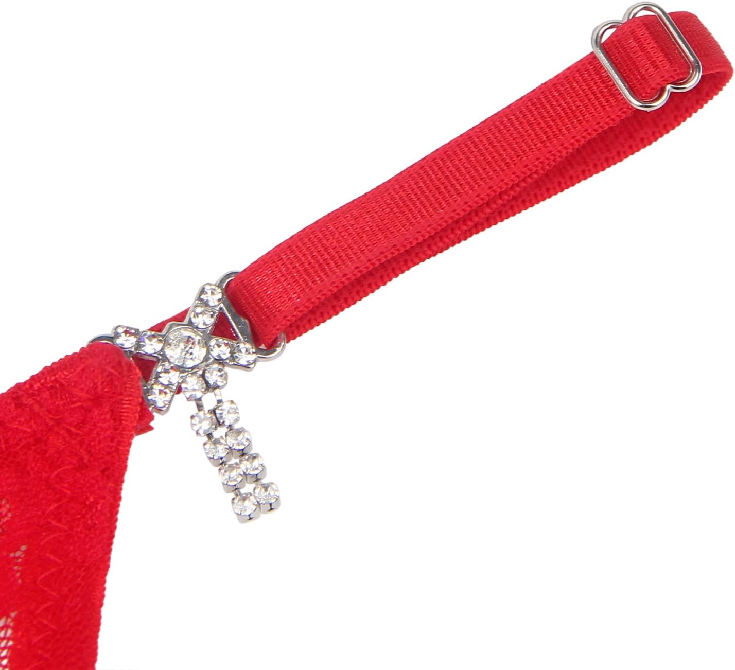 ohyeah Lace G-String Thongs for Women Adjustable Low Rise Panties with Rhinestones T-back Micro Thong Underwear - Image 8