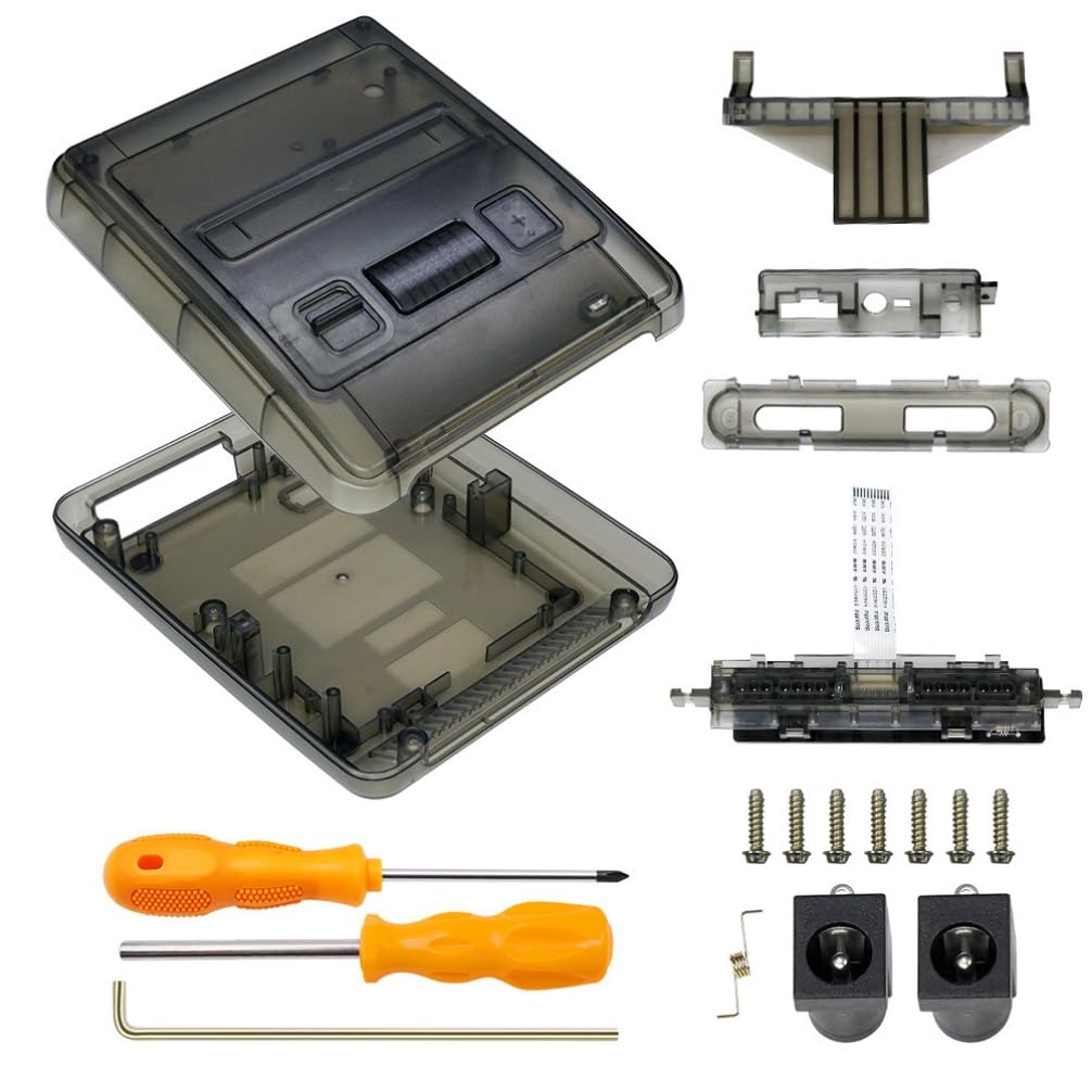 Console di gioco Housing Shell per SFC macchina da gioco di ricambio della copertura semi trasparente caso (Transparent black)
