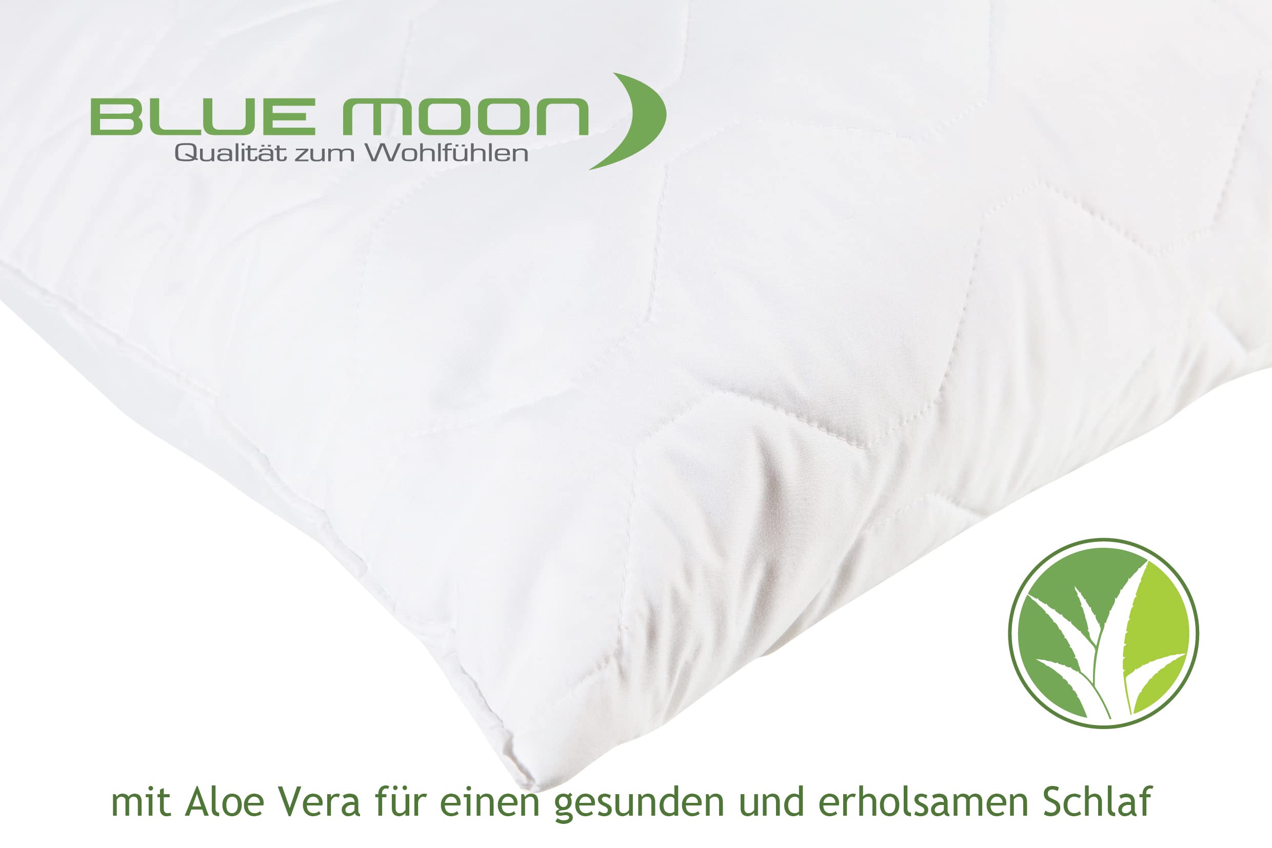 BLUE MOON Aloe Vera Kissen 80x80 Schlafen Kopfkissen Komfort,  atmungsaktives Allergiker Kissen, Winter- und Sommer-Kissen 100% Made in EU  : Amazon.de: Kche, Haushalt & Wohnen