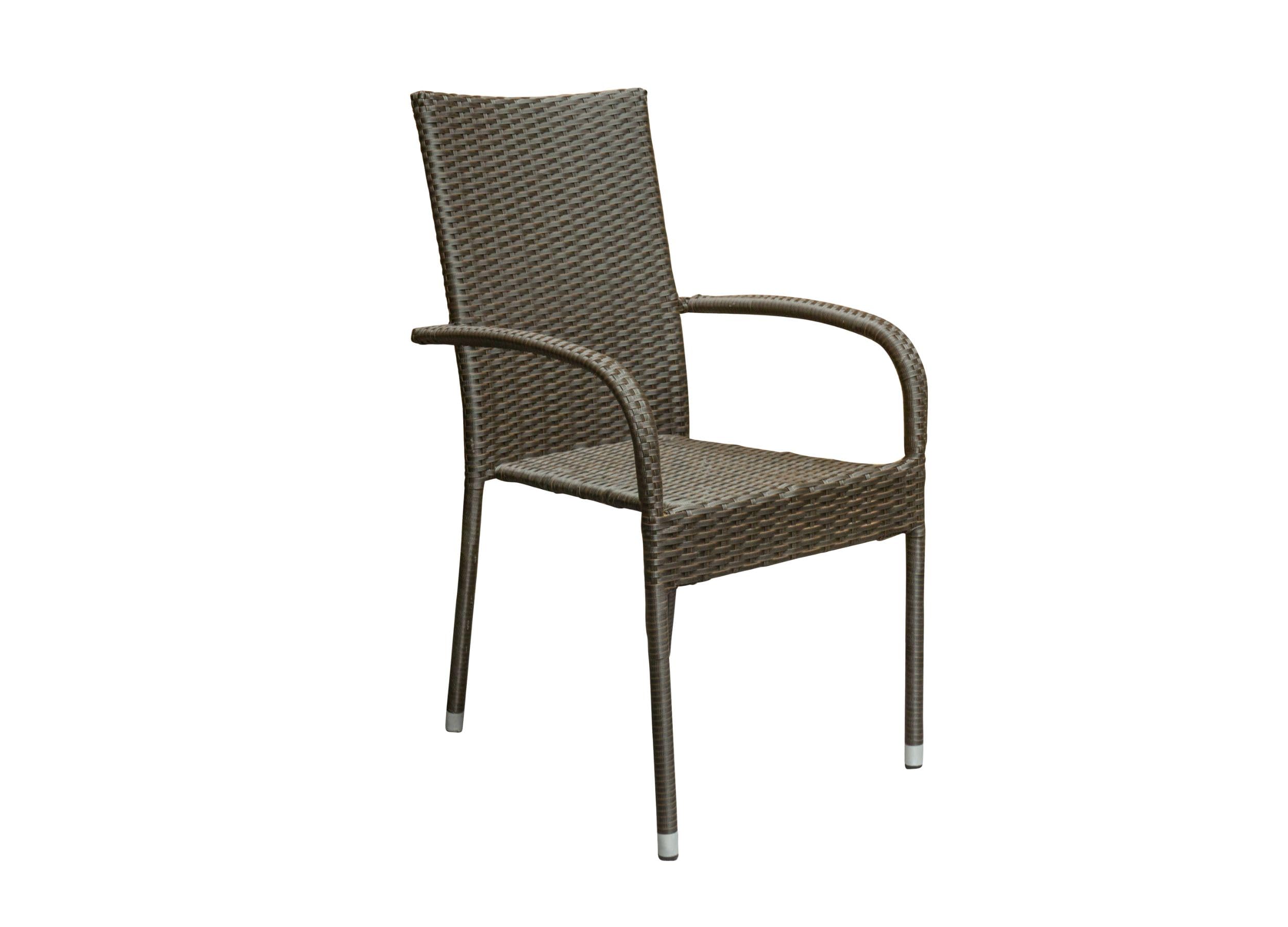 LC Garden Lübeck Stapelstuhl – Polyrattan Gartensessel mit Rückenlehne