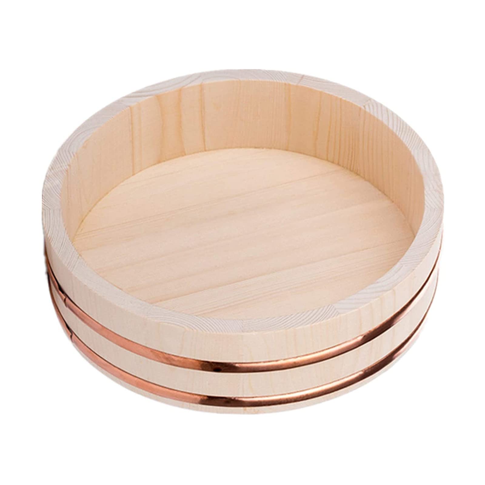 Bol mélangeur de riz à sushi en bois – Bac à riz japonais pour la préparation des sushis, 27 x 7,5 cm, parfait pour mélanger le riz à sushi et faire des plats à sushi