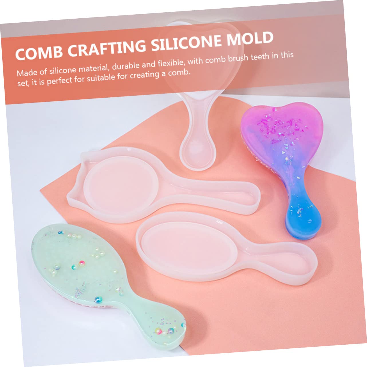 PLAFOPE 4sätze Katzenohren Kamm Silikonform Epoxidharz Gießform Für Einzigartige Haarpflege Flexibles Und Langlebiges Material Einfache Demontage Für Kreative Bastelprojekte