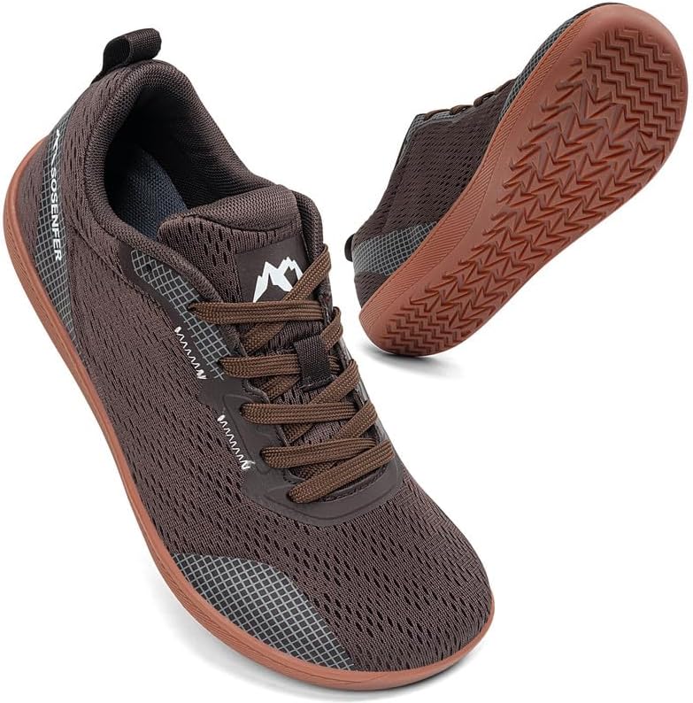 Sosenfer Zero-Drop Males’s Vast Barefoot Sneakers, Breathable Slip On Barefoot Sneakers, Vast Toe Field, Path Operating Sneakers, Strolling Sneakers, Summer season Trainers for Out of doors Health