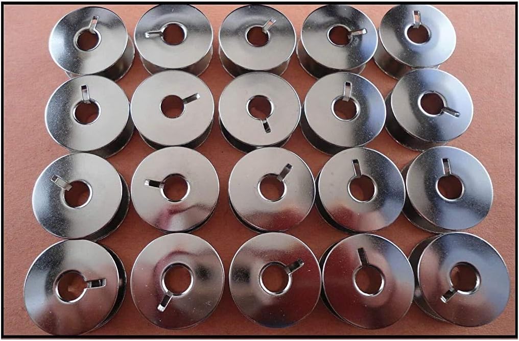 NGOSEW Premium Metal L Bobbins Works with Brotherr PR600 PR620 PR650 PR-1000 BERNNINA 1000 1001 1007 (30 bobbins Pack)