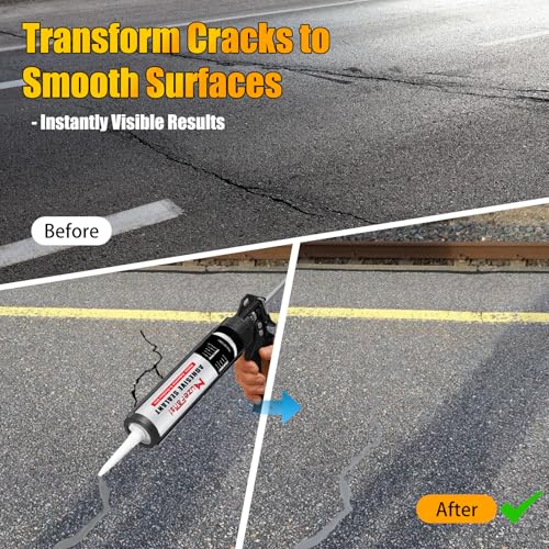 Image of Gray Concrete Crack Filler, Self-Leveling Waterproof Sealant, Fast-Curing Flexible Cement Crack Repair, Concrete Patch (10.1 fl oz, 2 Pack)